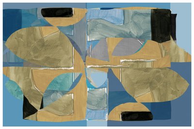 Blau-Braune Abstrakte Collage von cartissi