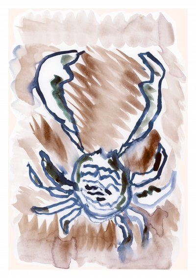 Blauer Aquarellkrabbe von cartissi