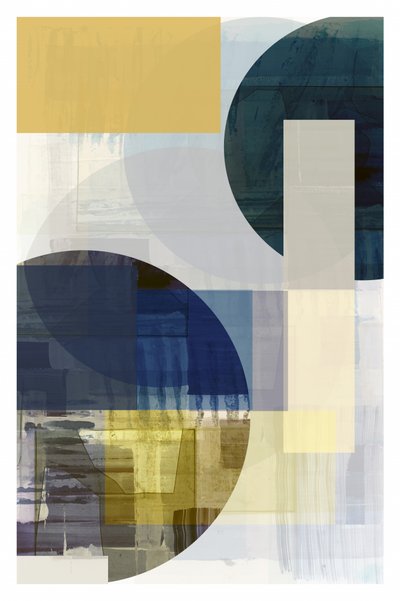 Geometrische blau-goldene Abstraktion von cartissi