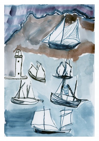 Aquarell Segelszene von cartissi