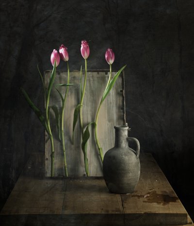 Rustikale Tulpen Stillleben von chenyi wang