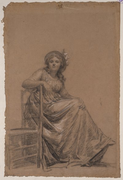 Porträt einer sitzenden Frau von circle of François André Vincent