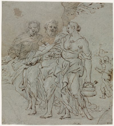 Lot und seine Töchter (recto) von circle of Pietro da Cortona