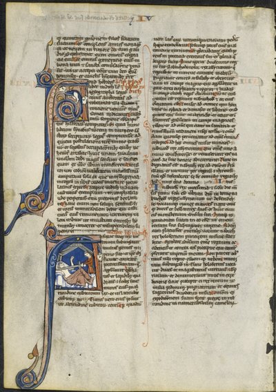 Blatt aus einer lateinischen Bibel: Initiale A und Initiale A: Judith enthauptet Holofernes von circle or workshop of Leber Group