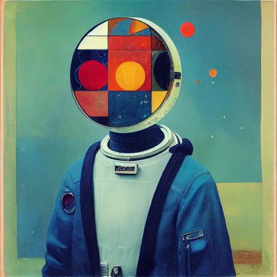 Abstrakte Malerei, russischer Astronaut von F. Abderrahim