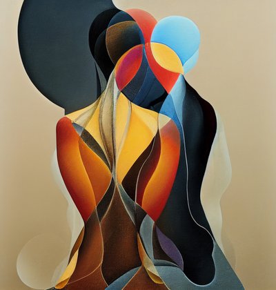 Zeitgenössische abstrakte figurative Kunst von F. Abderrahim