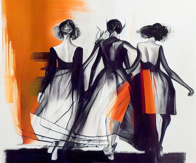 Mode-Modell, Frauensilhouette von hinten gesehen von F. Abderrahim