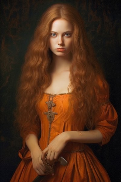 Porträt einer schönen weiblichen Supermodel des 18. Jahrhunderts von F. Abderrahim