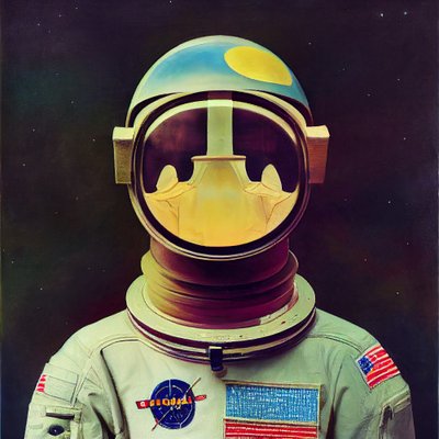 Abstrakter Astronaut im Weltraum von F. Abderrahim