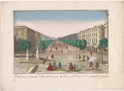Blick auf eine Promenade in Marseille von familie Remondini (attributed to)