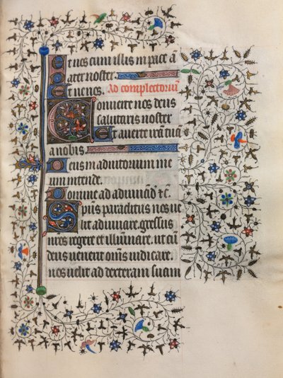 Stundenbuch (Gebrauch von Paris): Verzierte Initiale von follower of Boucicaut Master