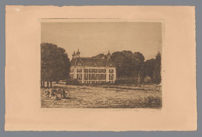 Blick von einer Wiese auf Landgut Waterland von jonkheer Barthold Willem Floris van Riemsdijk