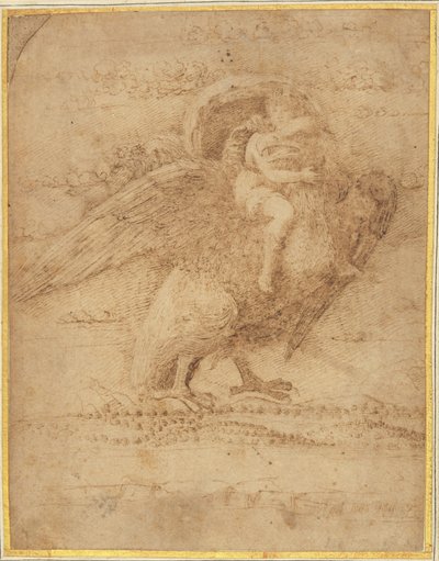 Jupiter und Ganymed über einer weiten Landschaft von or Andrea Mantegna Giovanni Bellini