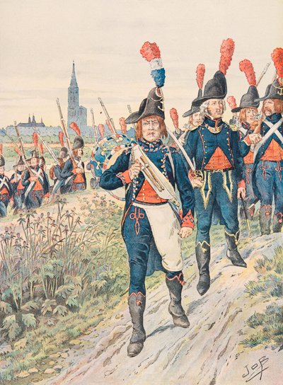 Französische Truppen zu allen Zeiten: Straßburger Pontonniers (1793) von pseudonym for Onfray de Breville Jacques Job