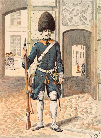 Uniformen der französischen Truppen zu allen Zeiten: 8. Regiment der Königlichen Garde (1815) von pseudonym for Onfray de Breville Jacques Job