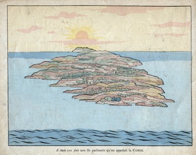 Es war einmal eine duftende Insel namens Korsika (Korsika) - Lithographie von Job (Jacques Onfroy de Breville) aus „Le Grand Napoleon des Petites Enfants“ 1893 von pseudonym for Onfray de Breville Jacques Job