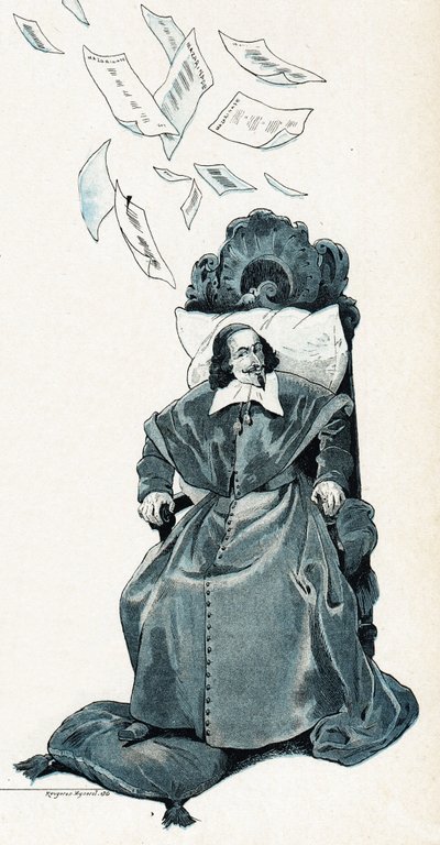 Porträt von Kardinal Jules Mazarin (Giulio Raimondo Mazzarino oder Mazarino) von pseudonym for Onfray de Breville Jacques Job