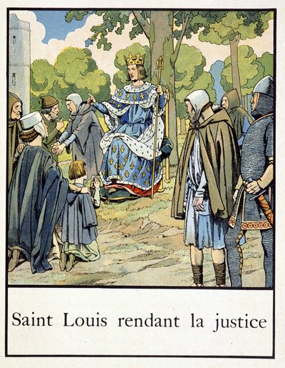 Heiliger Ludwig spricht Recht - in „Petite histoire de France“ von Jacques Bainville, ed. Mane von pseudonym for Onfray de Breville Jacques Job