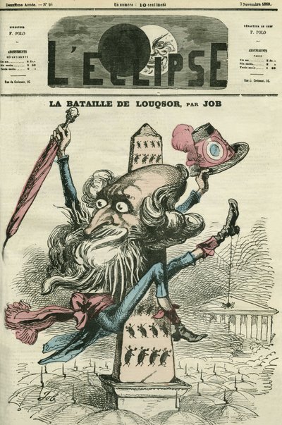 Die Schlacht von Louqsor, Vater Gagne kletterte auf den Obelisken. Titelblatt in „L