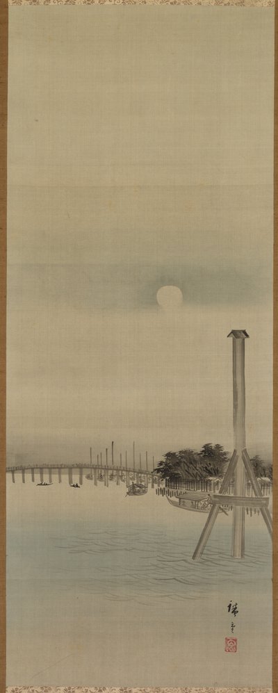 Nachtszene am Sumida-Fluss von studio of Utagawa Hiroshige