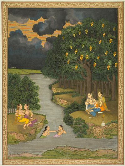 Frauen genießen den Fluss am Waldrand von style of Hunhar II