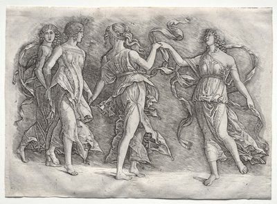 Vier tanzende Musen, ca. 1497 von the so called Premier Engraver