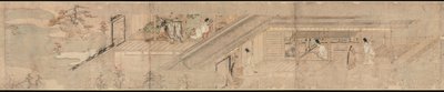 Erzählbildrolle über die Liebesromanze eines Höflings und eines Mädchens in Sumiyoshi von Unknown artist