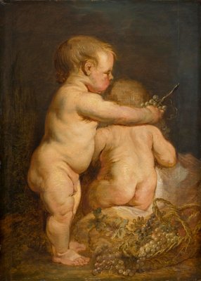 Zwei Nackte Kinder Mit Trauben Ca 1630 40 Ol Auf Ei 376969