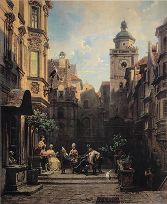 Ein guter Klatsch von Carl Spitzweg