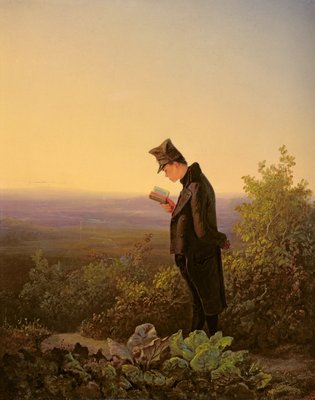 Lesen der Brevier, der Abend von Carl Spitzweg