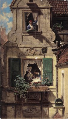 Der abgefangene Liebesbrief, c.1855-60 von Carl Spitzweg