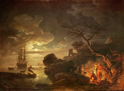 Landschaft durch das Licht des Mondes von Claude Joseph Vernet