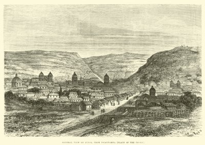 Allgemeine Ansicht von Cuzco, von Iscaypampa, Ebene des Dorns von Edouard Riou