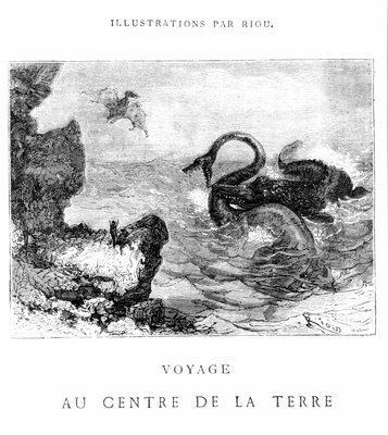Illustration von Voyage au centre de la terre von Jules Verne (1828-1905), eingraviert von Pannemaker, herausgegeben von J.Hetzel, 19. Jahrhundert von Edouard Riou