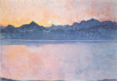 Genfersee mit Mont-Blanc im Morgenlicht von Ferdinand Hodler