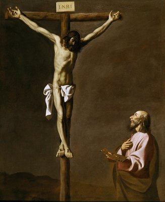 Der heilige Lukas als Maler, vor Christus am Kreuz von Francisco de Zurbaran