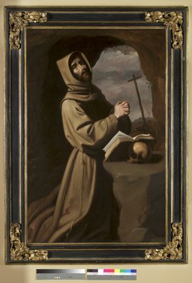 St. Franziskus im Gebet in einer Grotte, 1650-55 von Francisco de Zurbaran