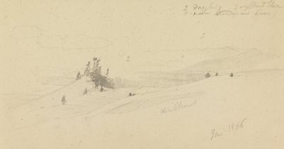 Wooded Hilltop, Hügelland, Sonne von Frederic Edwin Church