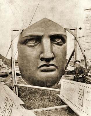 Der Bau Der Freiheitsstatue Detail Des Gesichts Um 18