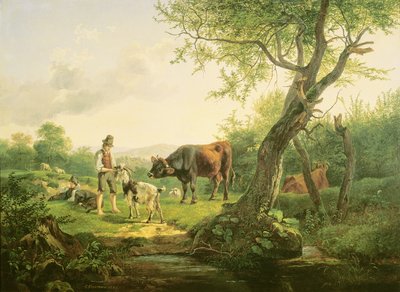 Landschaft mit einem Schäferhund, 1826 von Friedrich Gauermann