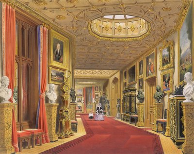 Winkel Des Ostkorridors Windsor Castle Von Windsor Und Seine Umgebende Landschaft 1838 Chromolitho Von James Baker Pyne