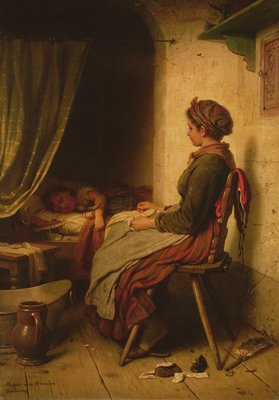 Das schlafende Kind, 19. Jahrhundert von Johann Georg Meyer von Bremen
