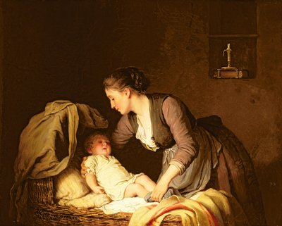 Entkleiden das Baby, 1880 von Johann Georg Meyer von Bremen