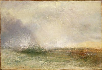 Stürmische See brechend auf einem Ufer, 1840-5 von Joseph Mallord William Turner