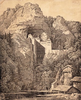Das Schloss Prediama in Crein XII Stund von Karl Friedrich Schinkel