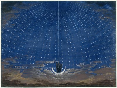 Bühnenbild für die Königin der Nacht (in Mozarts Zauberflöte) von Karl Friedrich Schinkel