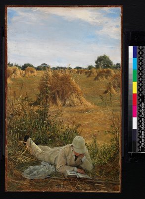 94 Grad im Schatten, 1876 (Öl auf Leinwand auf Holz festgelegt) von Lawrence Alma Tadema