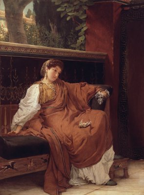 Lesbia weinend über einen Spatz, 1866 von Lawrence Alma Tadema