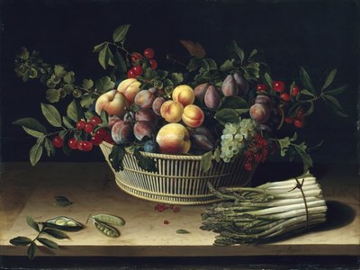 Stilleben Mit Einem Obstkorb Und Einem Bund Spargel 16 824110