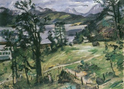 Landschaft am Walchensee mit Lärche von Lovis Corinth
